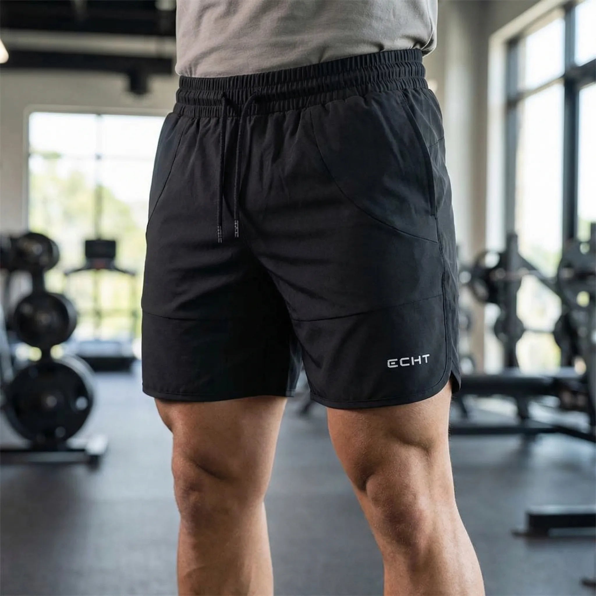 Krótkie Spodenki Sportowe Z Elastycznym Pasem - Trening Na Siłowni 