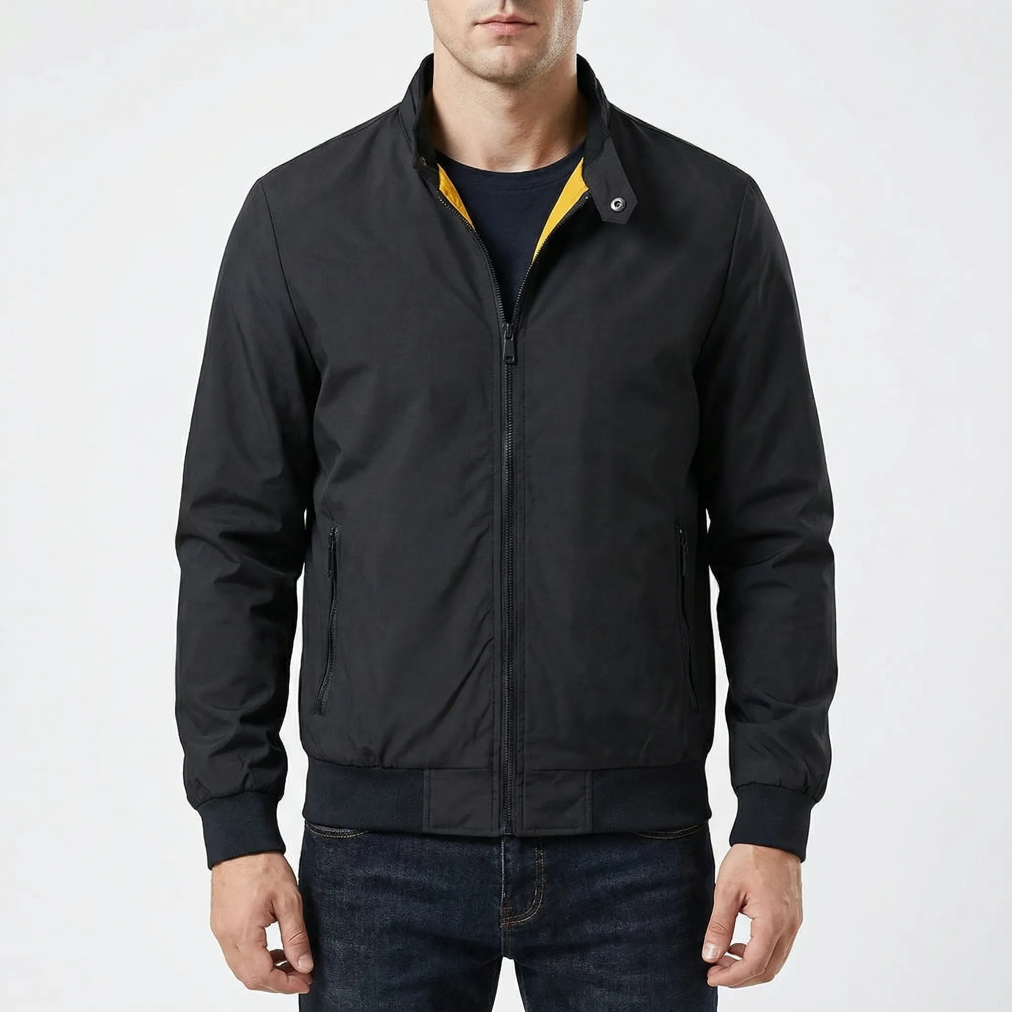 Kurtka Bomber Z Podwyższonym Kołnierzem - Codzienny Casual Look 