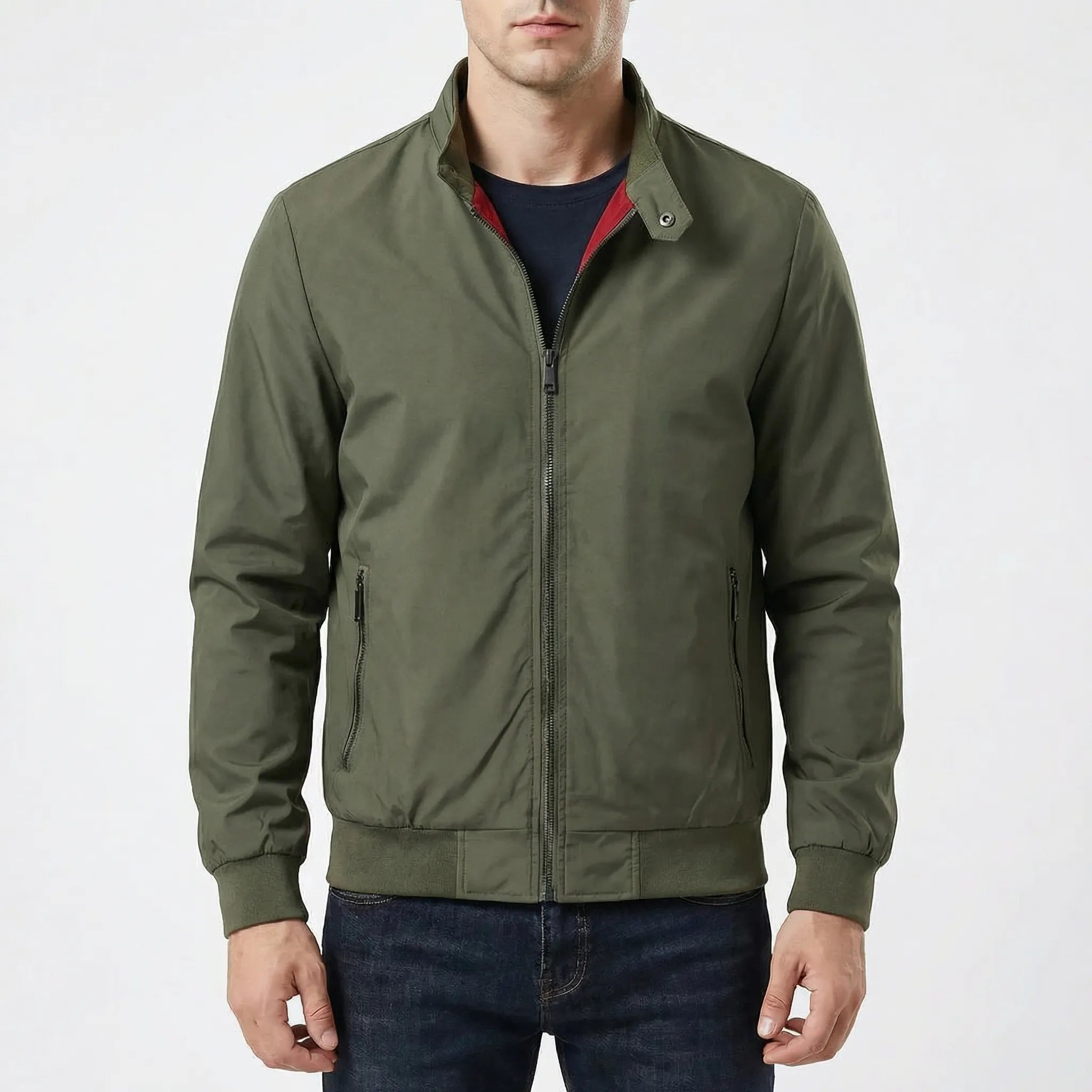 Kurtka Bomber Z Podwyższonym Kołnierzem - Codzienny Casual Look 