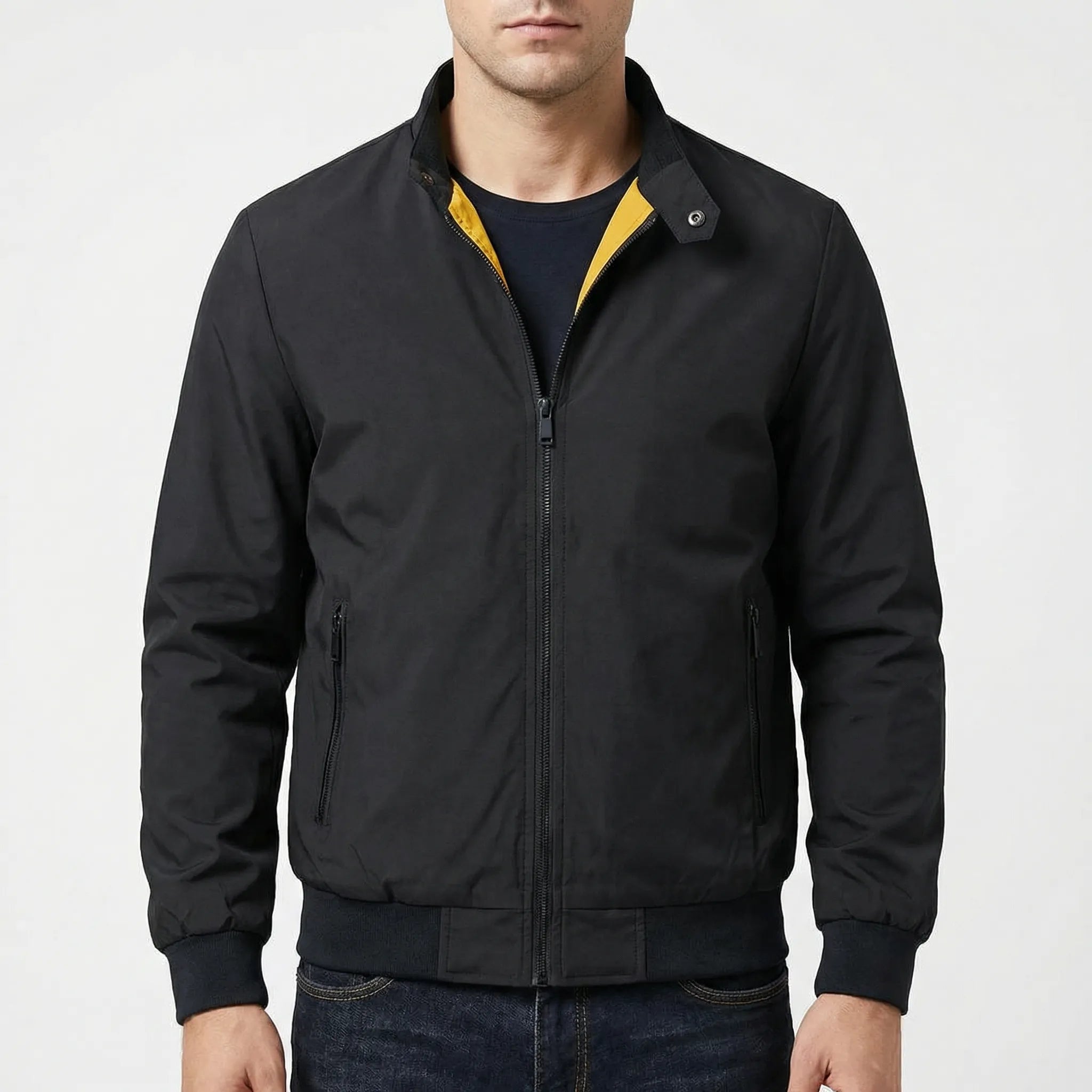 Kurtka Bomber Z Podwyższonym Kołnierzem - Codzienny Casual Look 