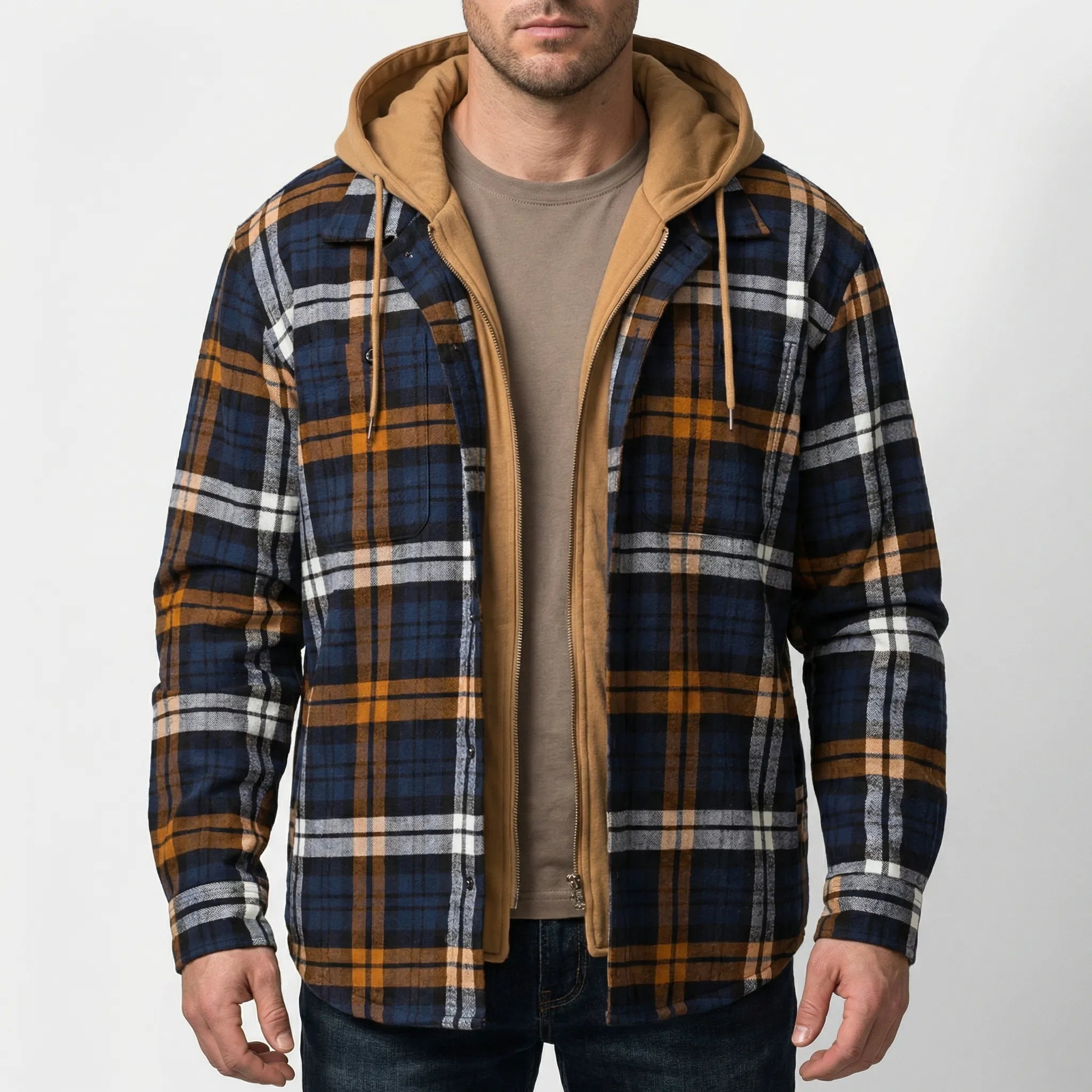 Kurtka W Kratę Z Kapturem I Zamkiem - Codzienny Casual Look 