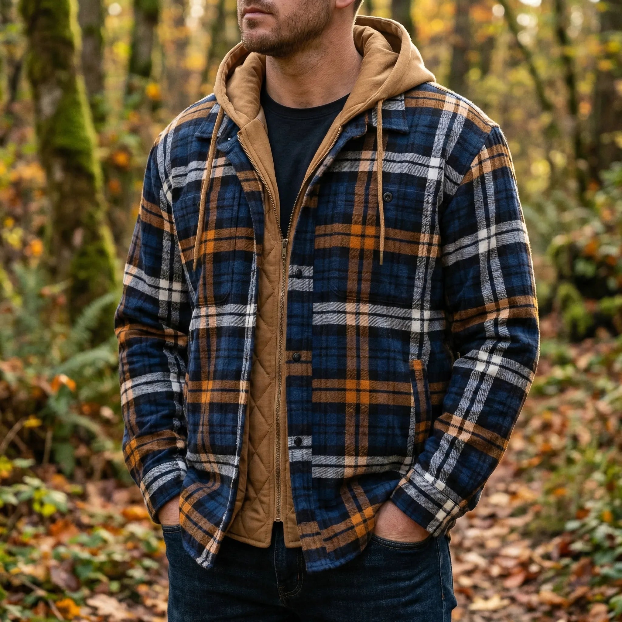 Kurtka W Kratę Z Kapturem I Zamkiem - Codzienny Casual Look 