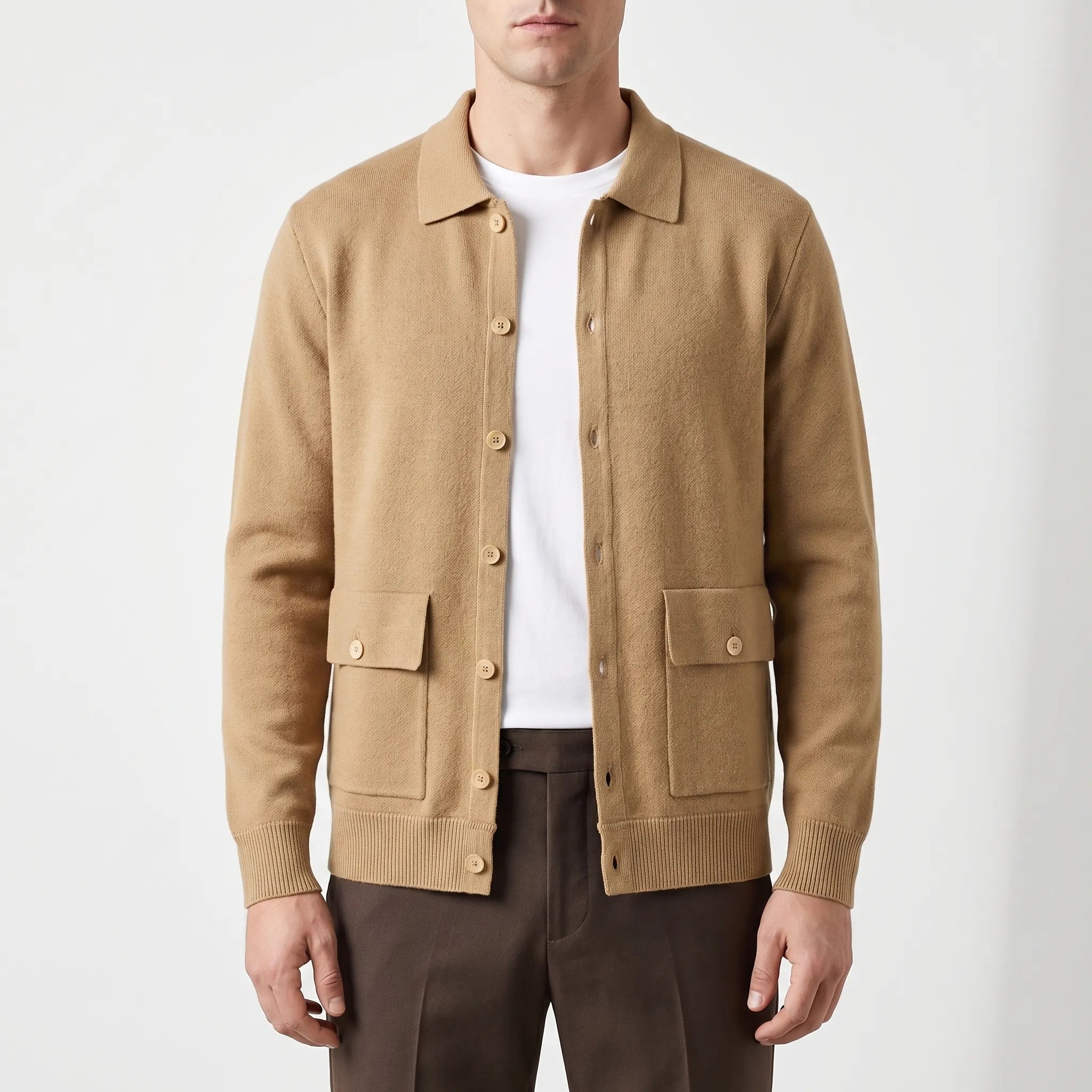 Męska Kurtka Z Guzikami I Kołnierzem - Stylizacje Smart Casual 