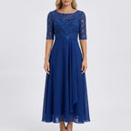 Midi Sukienka Z Koronkowym Gorsetem - Na Eleganckie Przyjęcia 