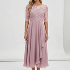 Midi Sukienka Z Koronkowym Gorsetem - Na Eleganckie Przyjęcia 