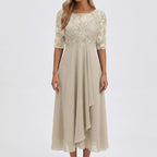 Midi Sukienka Z Koronkowym Gorsetem - Na Eleganckie Przyjęcia 