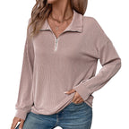 Clara – Damski Sweter Casual z Rękawem i Kołnierzykiem Polo Wygodny