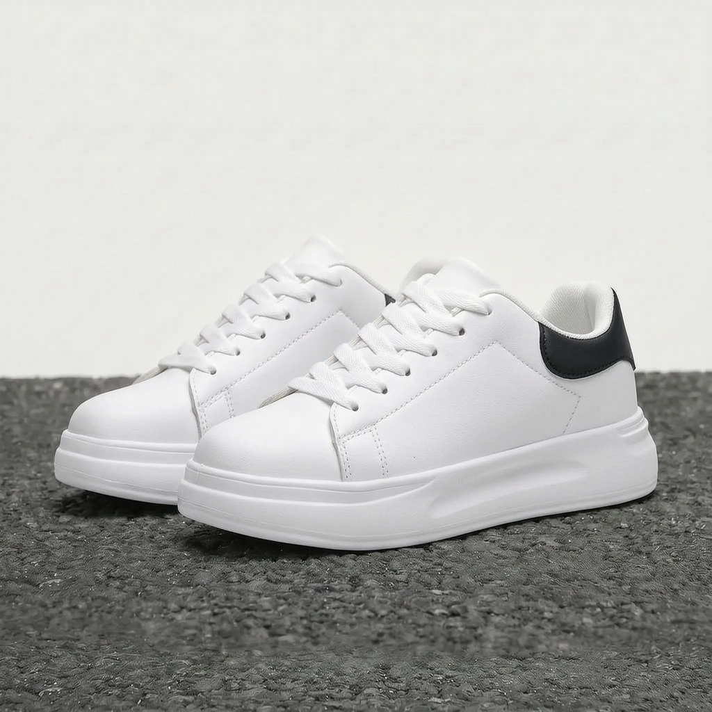 Minimalistyczne Białe Sneakersy Damskie - Codzienne Spacery 