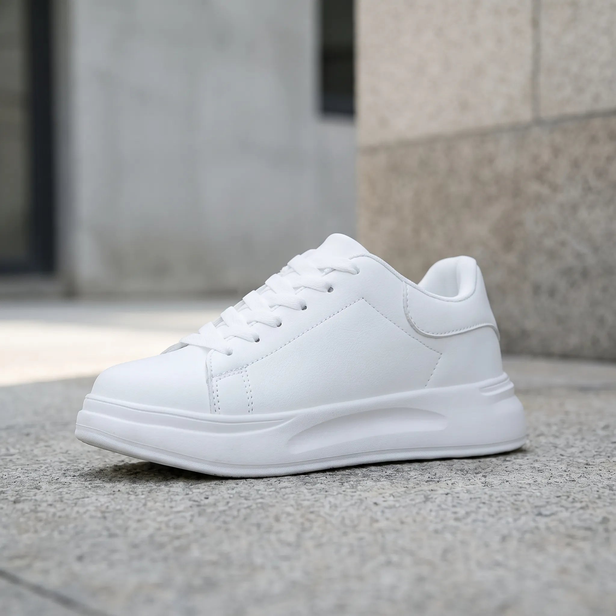 Minimalistyczne Białe Sneakersy Damskie - Codzienne Spacery 