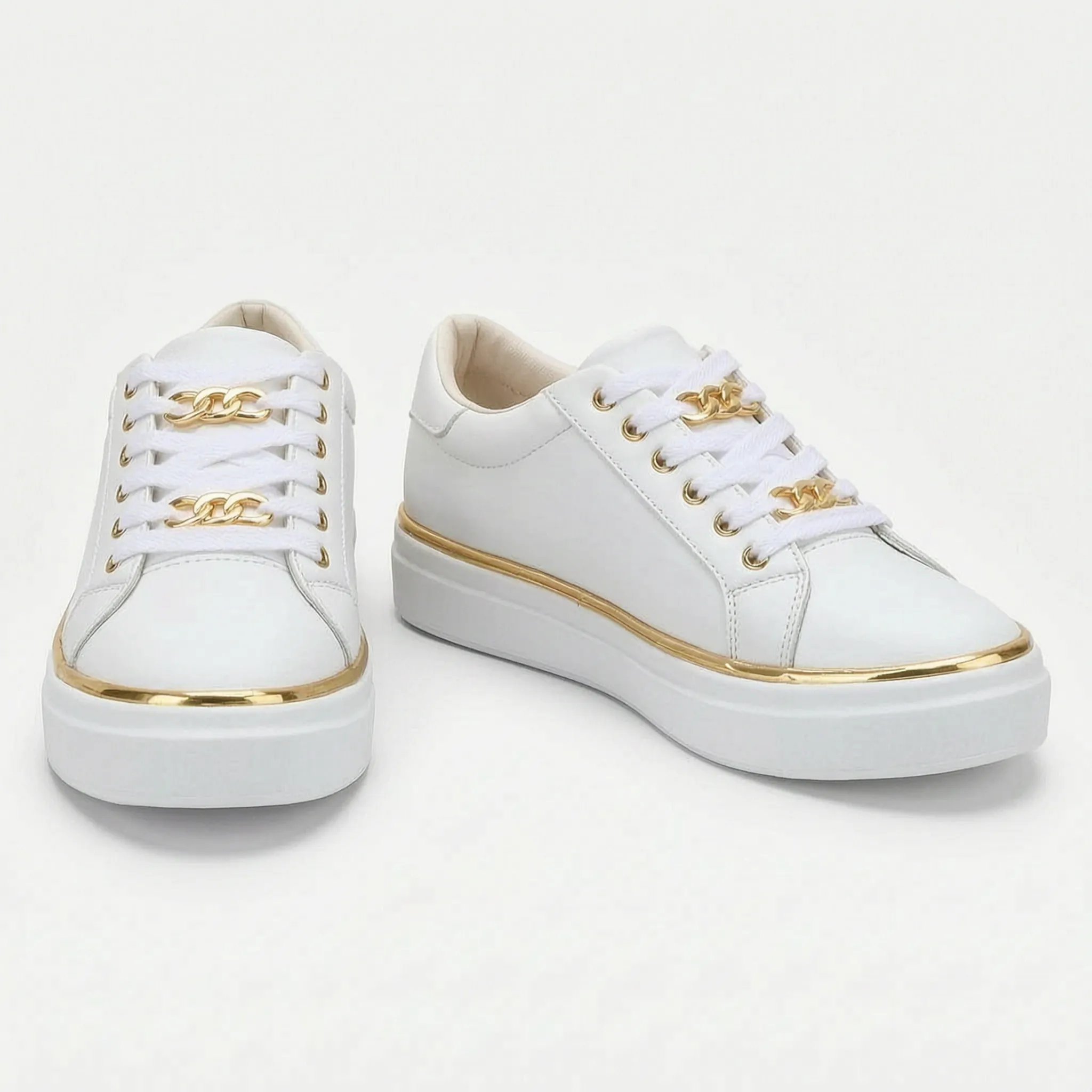Niskie Sneakersy Na Platformie - Codzienne Spacery 