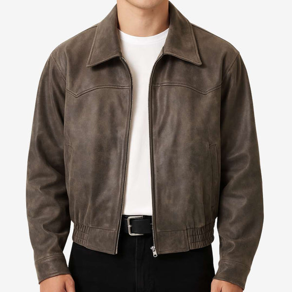 Men's Brown Casual Eco-Leather Jacket