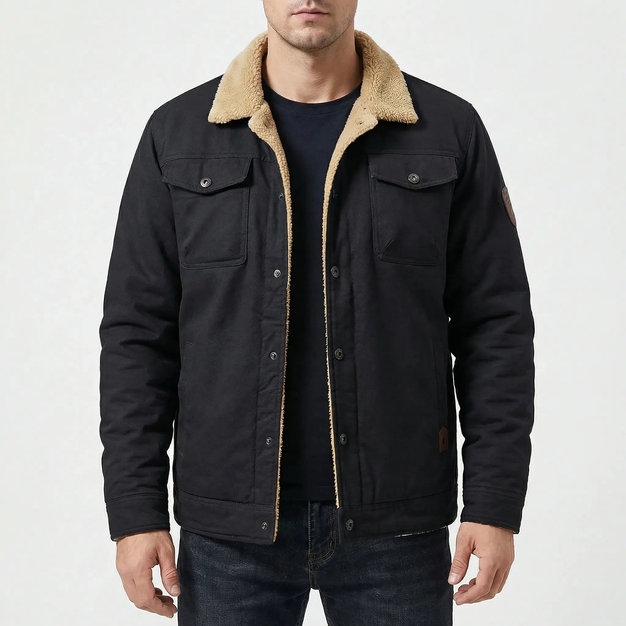 Pikowana Kurtka Bomber Z Podszewką Ze Sztucznego Futra - Codzienny Casual Look 