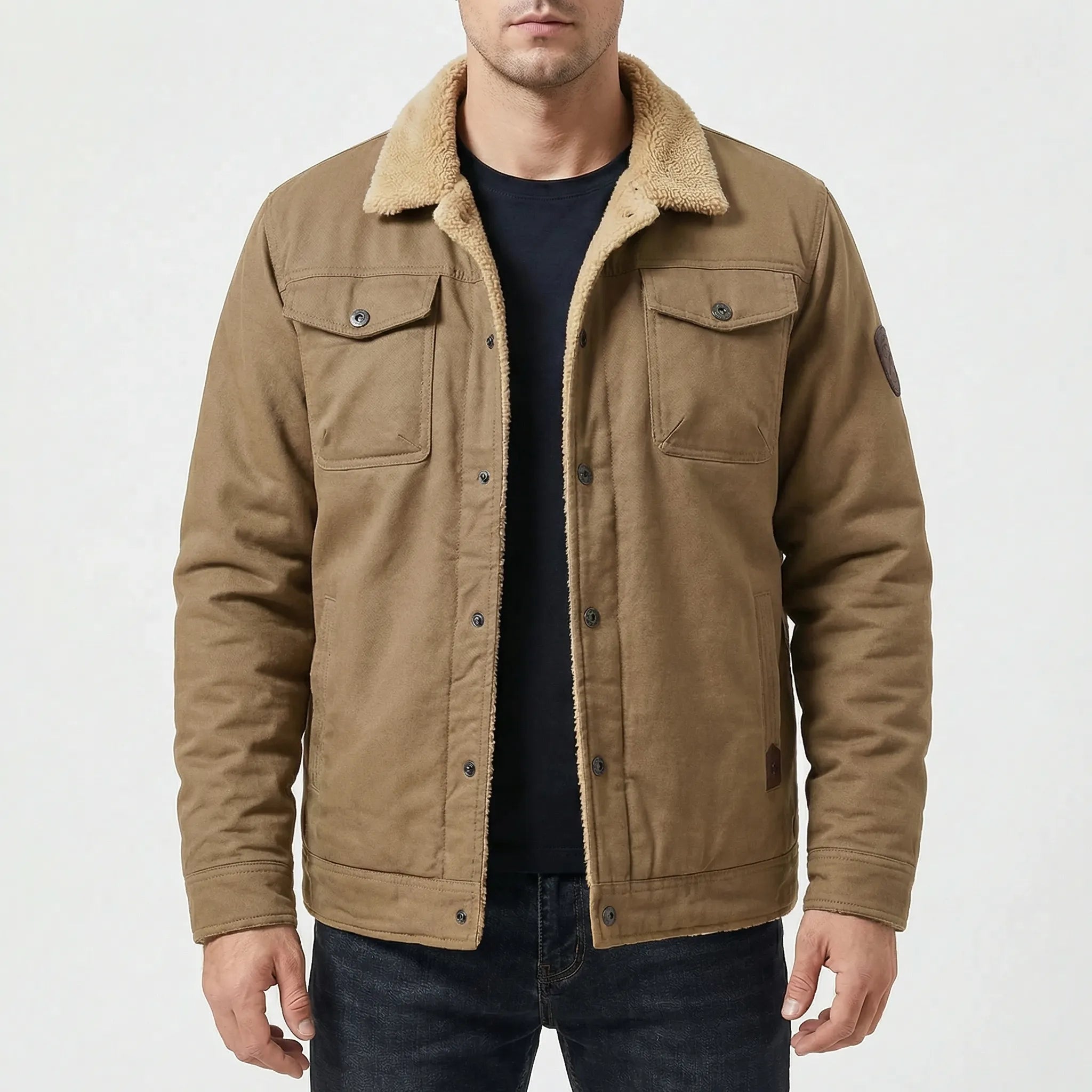 Pikowana Kurtka Bomber Z Podszewką Ze Sztucznego Futra - Codzienny Casual Look 