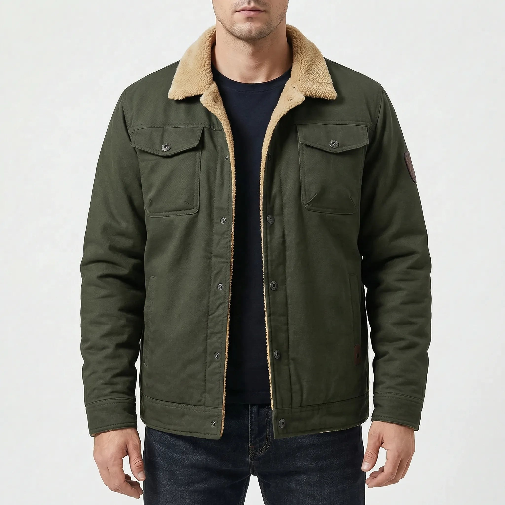Pikowana Kurtka Bomber Z Podszewką Ze Sztucznego Futra - Codzienny Casual Look 