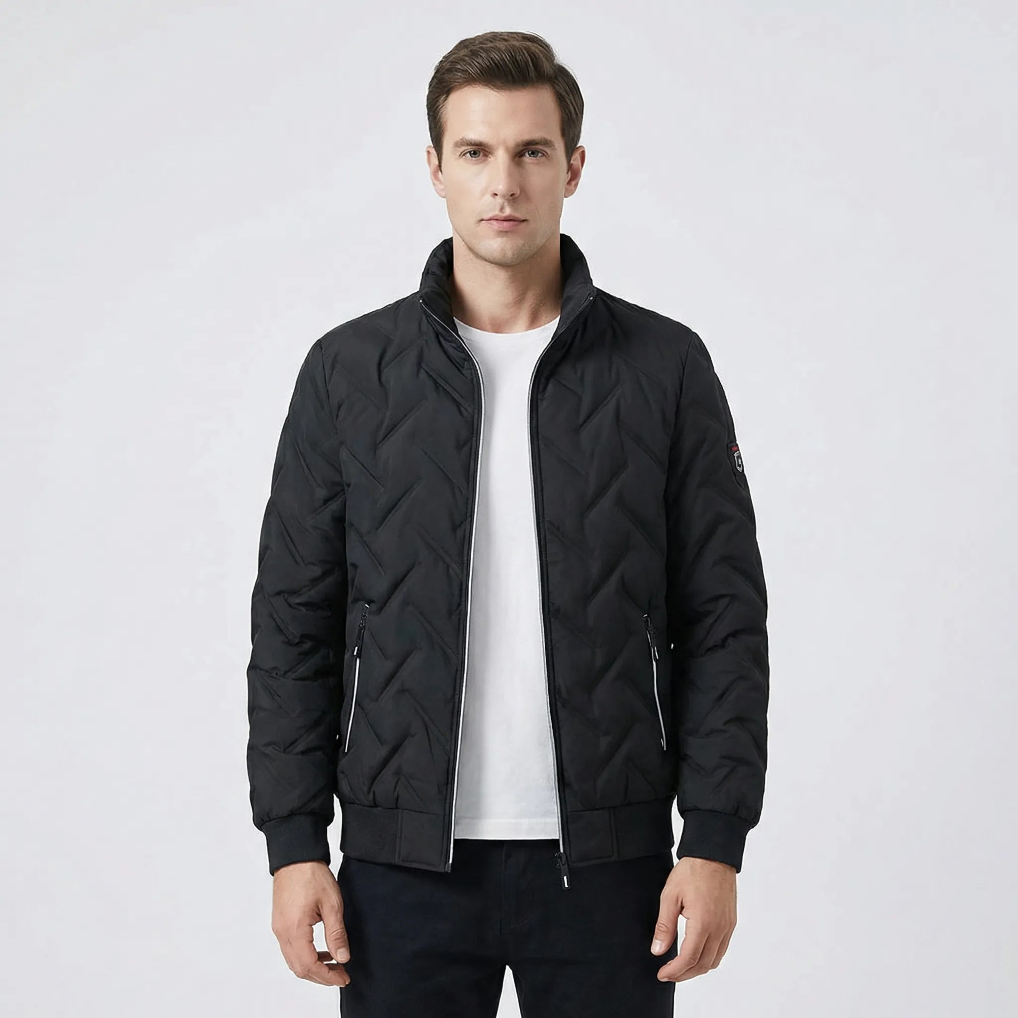 Pikowana Kurtka Zimowa Z Wysokim Kołnierzem - Ochrona Przed Chłodem 