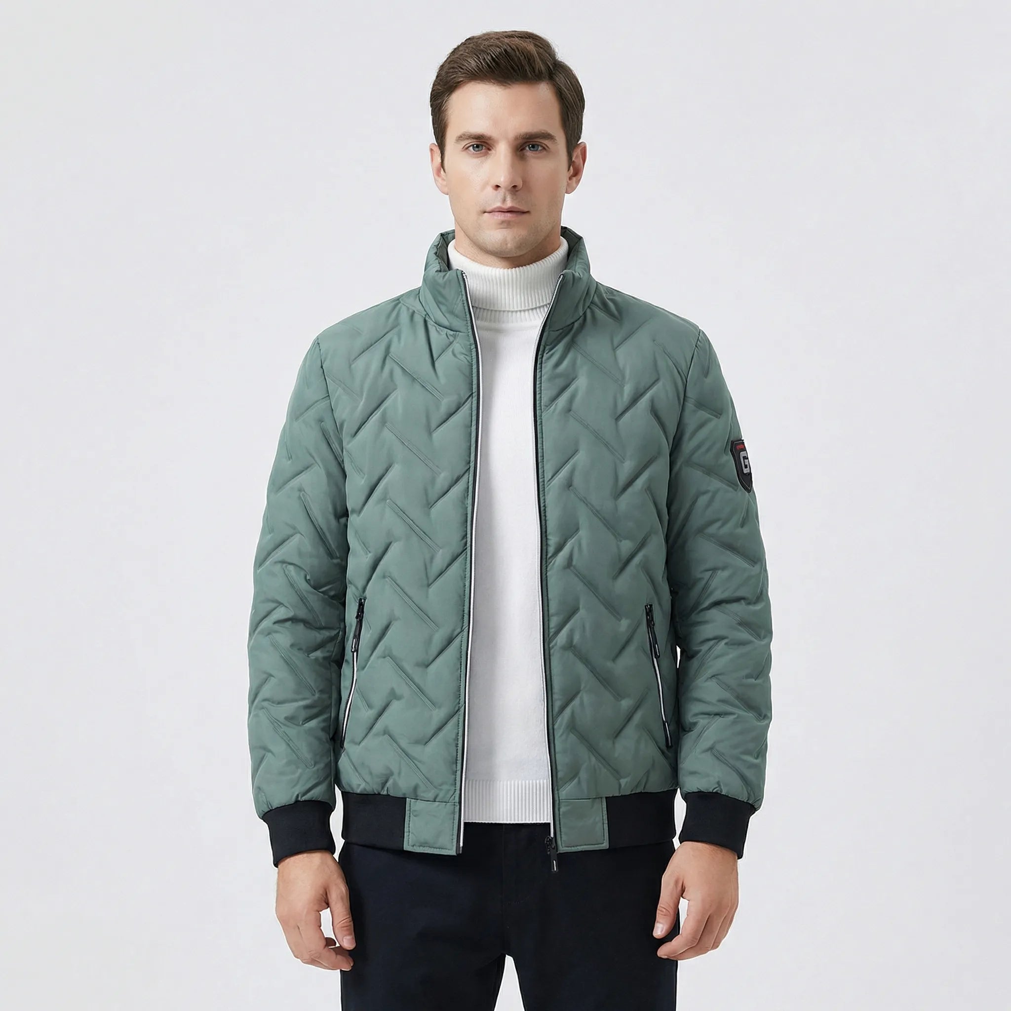 Pikowana Kurtka Zimowa Z Wysokim Kołnierzem - Ochrona Przed Chłodem 