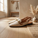 Płaskie Mokasyny Slingback Z Ozdobą - Codzienna Elegancka Stylizacja 