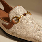 Płaskie Mokasyny Slingback Z Ozdobą - Codzienna Elegancka Stylizacja 