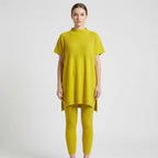 Prążkowany Komplet Bluzka I Legginsy - Codzienny Casualowy Look 