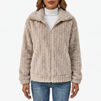 Puszysty Zapinany Sweter Kardigan - Codzienne Spacery 
