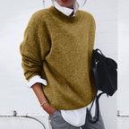 Ada – Damski Oversized Sweter z Okrągłym Dekoltem Casualowy Wygodny