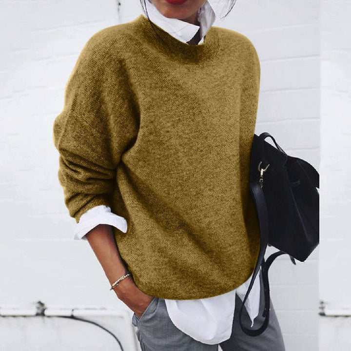 Ada – Damski Oversized Sweter z Okrągłym Dekoltem Casualowy Wygodny