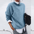 Ada – Damski Oversized Sweter z Okrągłym Dekoltem Casualowy Wygodny