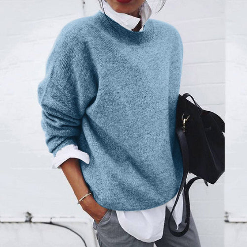 Ada – Damski Oversized Sweter z Okrągłym Dekoltem Casualowy Wygodny