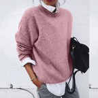 Ada – Damski Oversized Sweter z Okrągłym Dekoltem Casualowy Wygodny