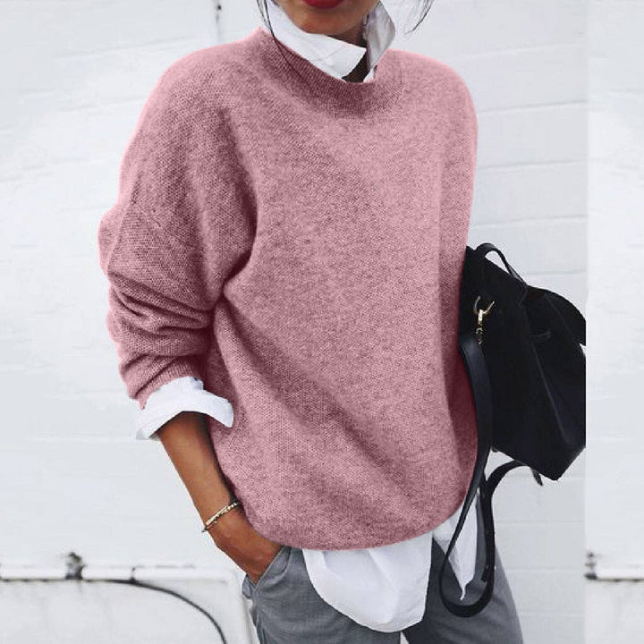 Ada – Damski Oversized Sweter z Okrągłym Dekoltem Casualowy Wygodny