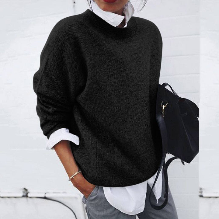 Ada – Damski Oversized Sweter z Okrągłym Dekoltem Casualowy Wygodny