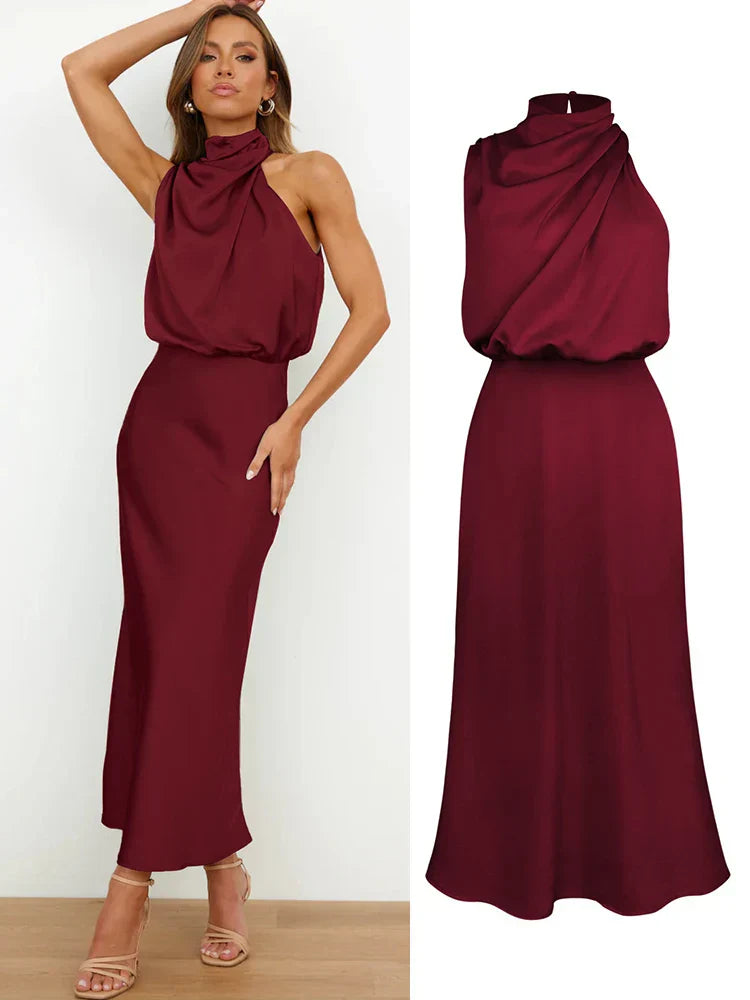 Amelana | Sukienka Damska Midi z Drapowaną Górą – Elegancka Odzież na Wydarzenia