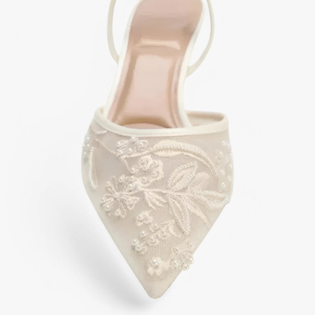 Livia – Elegant Women's Pointed High Heels with Floral Embroidery and Comfortable Fit