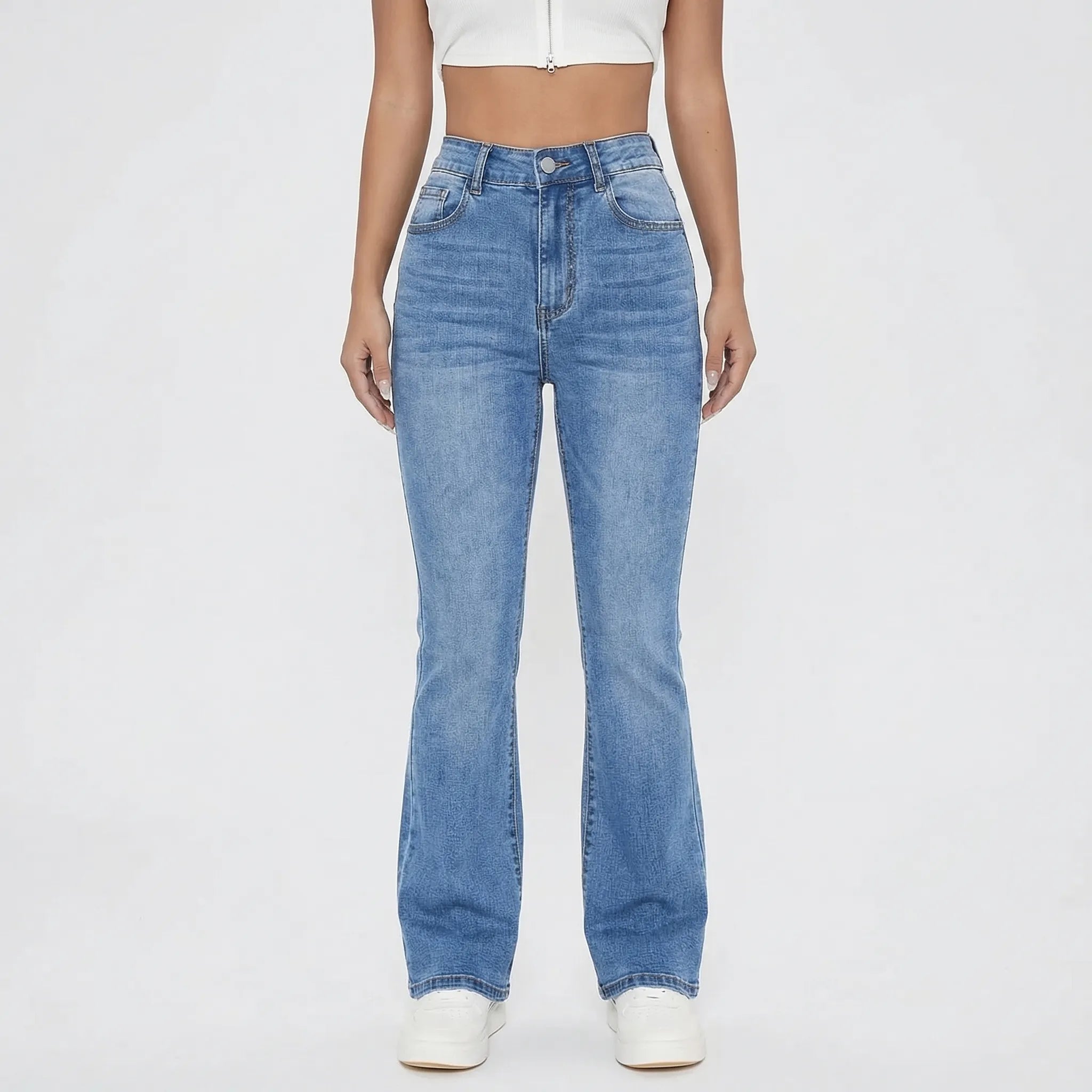 Szerokie Spodnie Z Wysokim Stanem - Codzienny Spacer W Mieście 