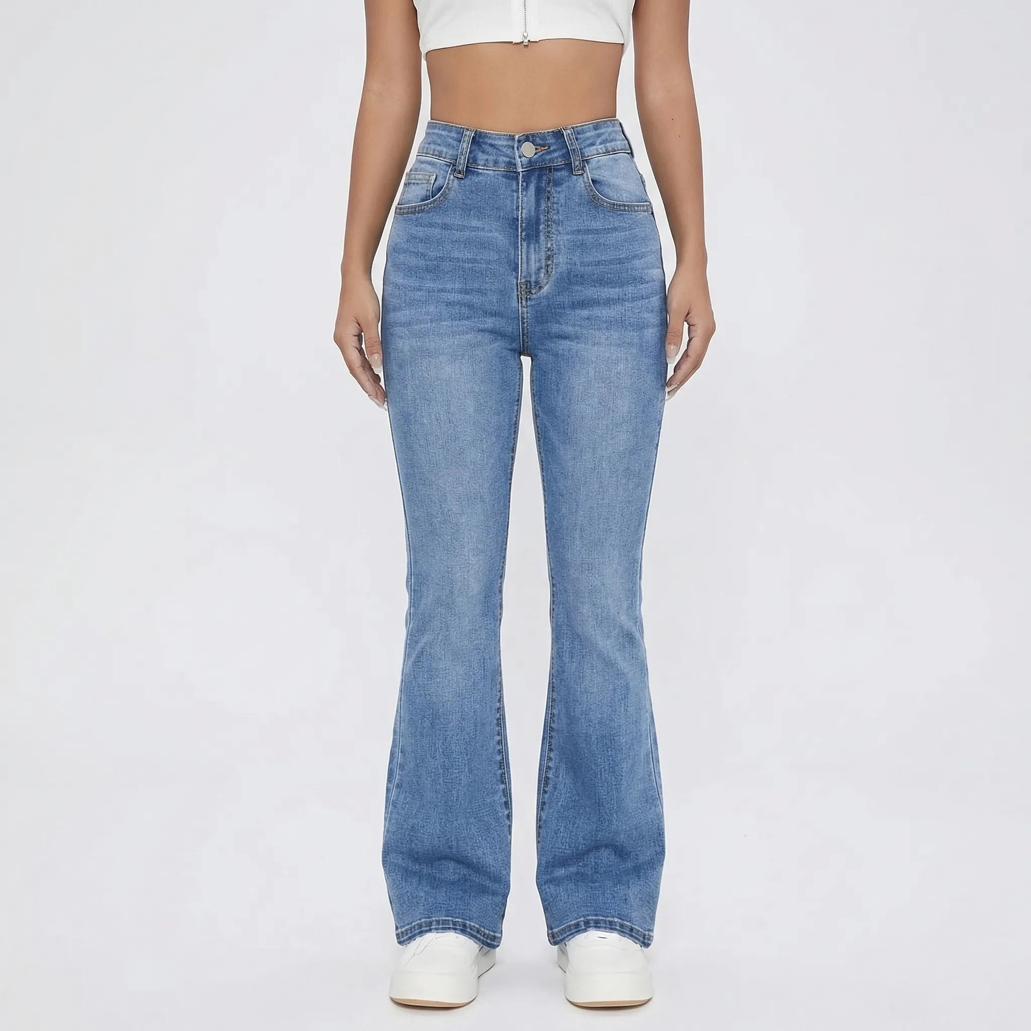 Szerokie Spodnie Z Wysokim Stanem - Codzienny Spacer W Mieście 