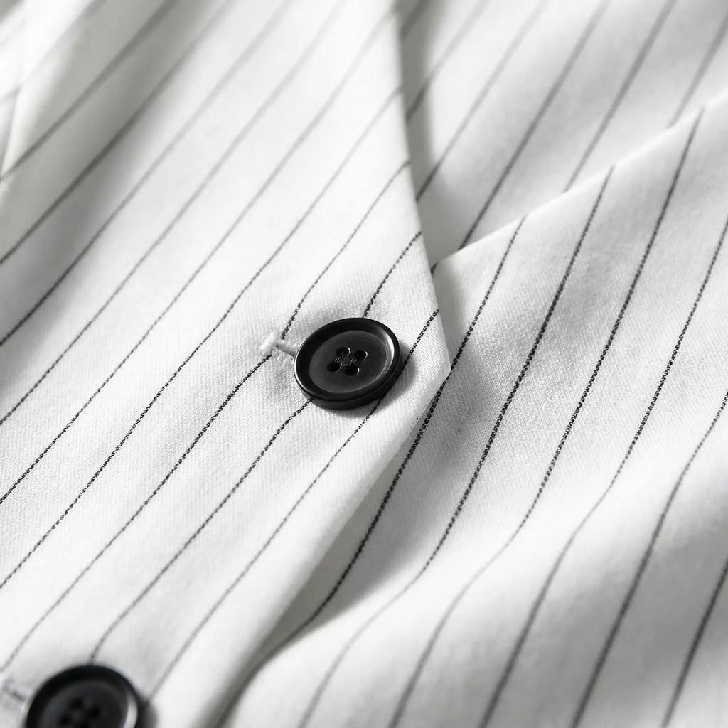 Trzyczęściowy Komplet W Pionowe Paski - Stylizacja Do Biura 