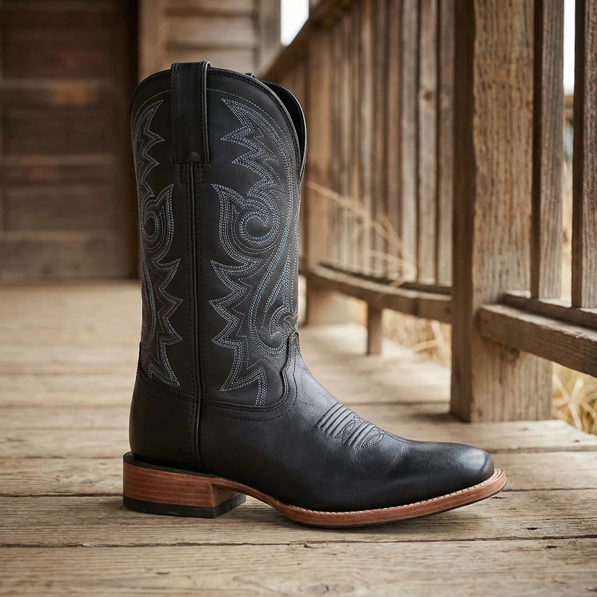 Wsuwane Buty Kowbojskie Do Połowy Łydki - Codzienny Miejski Styl 