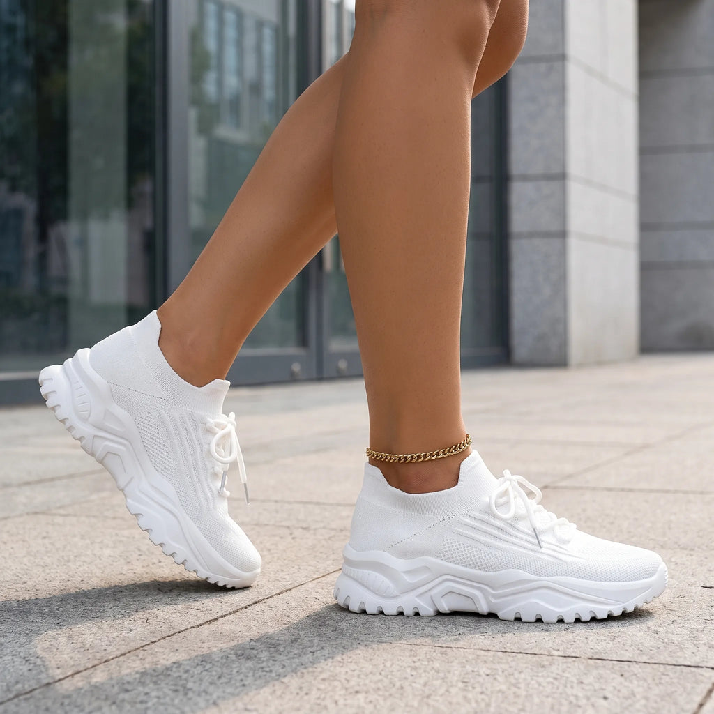 Wsuwane Buty Sportowe Na Masywnej Podeszwie - Codzienne Wyjścia 