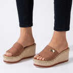 Wsuwane Espadryle Na Koturnie - Letnie Spacery 