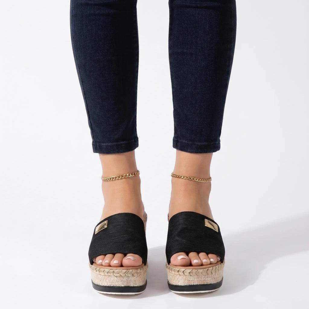 Wsuwane Espadryle Na Koturnie - Letnie Spacery 