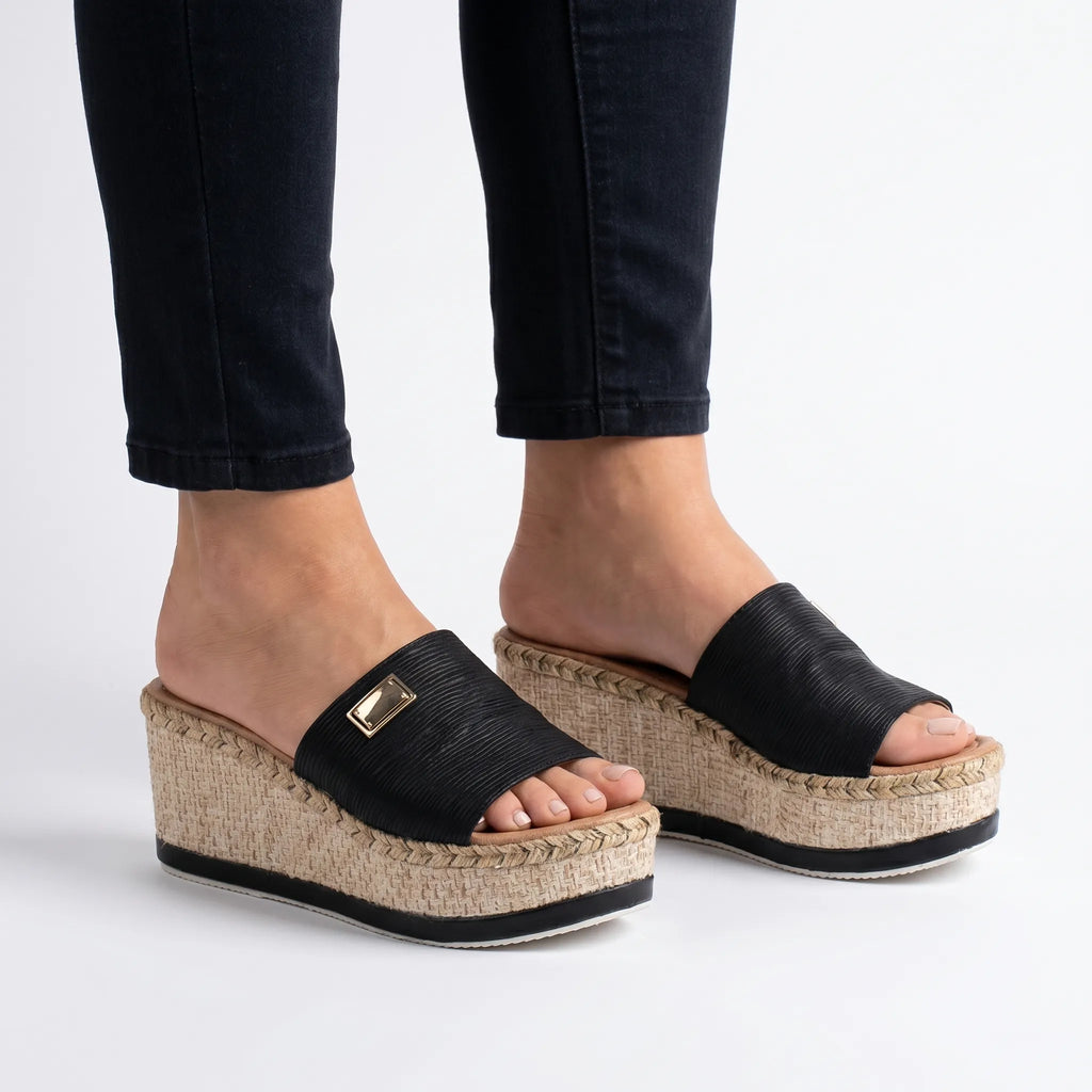 Wsuwane Espadryle Na Koturnie - Letnie Spacery 