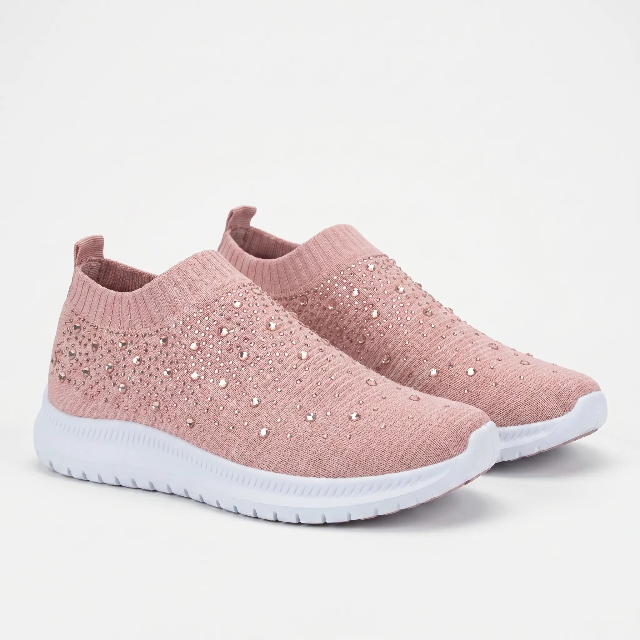 Wsuwane Sneakersy Z Ozdobnymi Detalami - Codzienne Spacery 