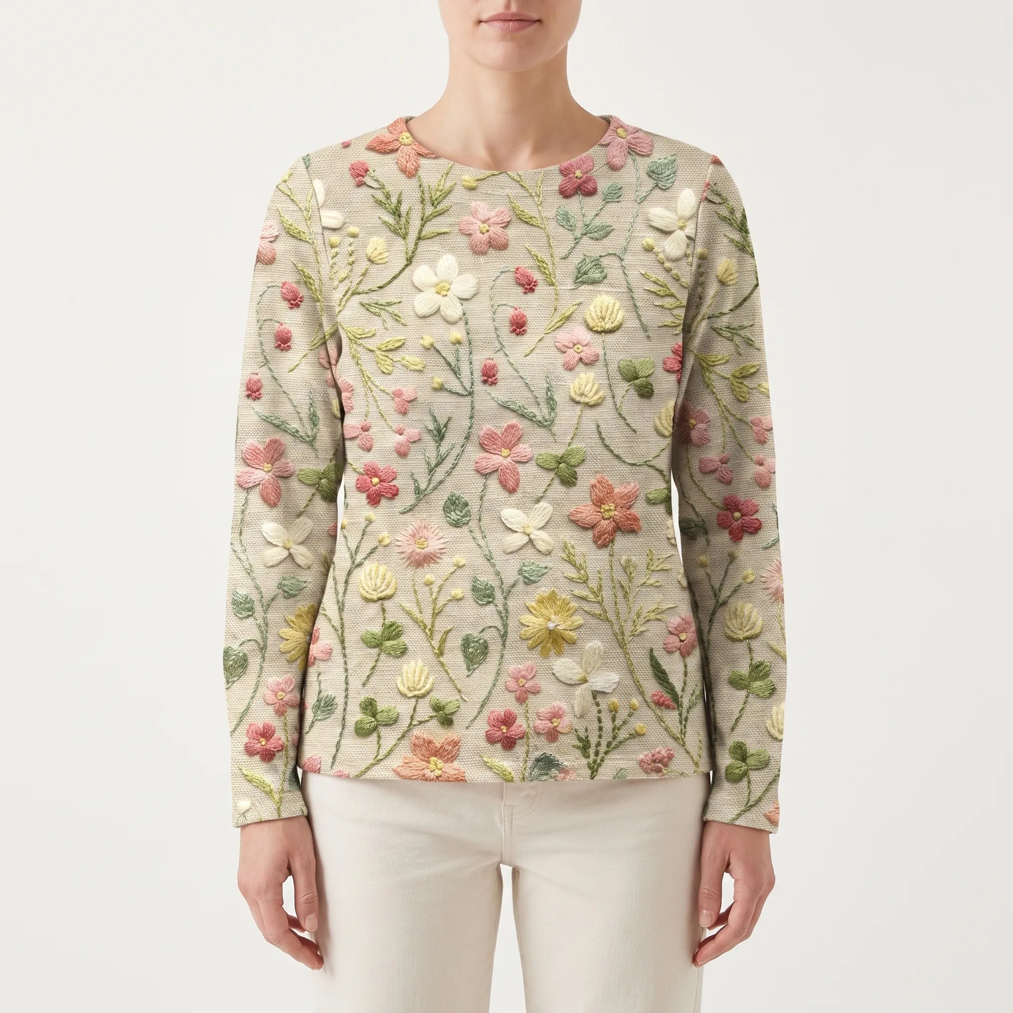 Wygodny Sweter Damski Z Haftem - Codzienne Stylizacje 