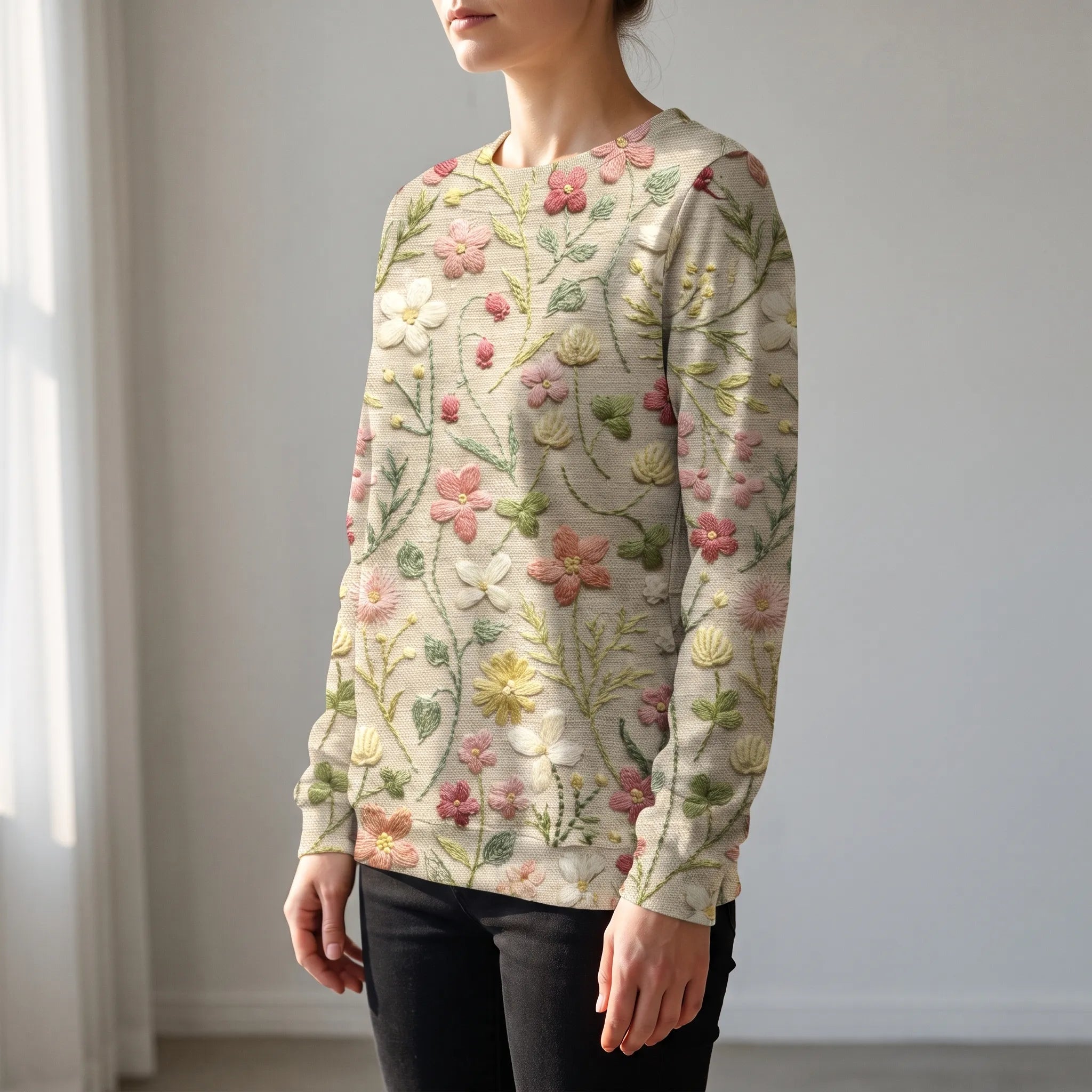 Wygodny Sweter Damski Z Haftem - Codzienne Stylizacje 
