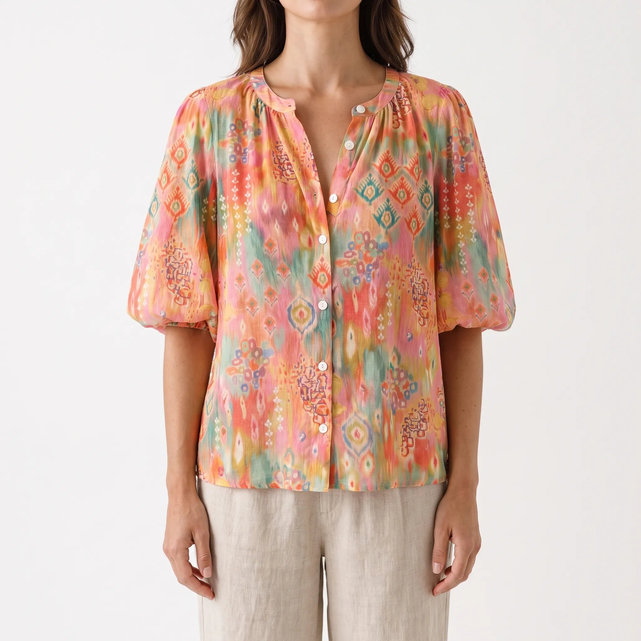 Wzorzysta Bluzka Damska W Stylu Boho - Codzienne Spacery 
