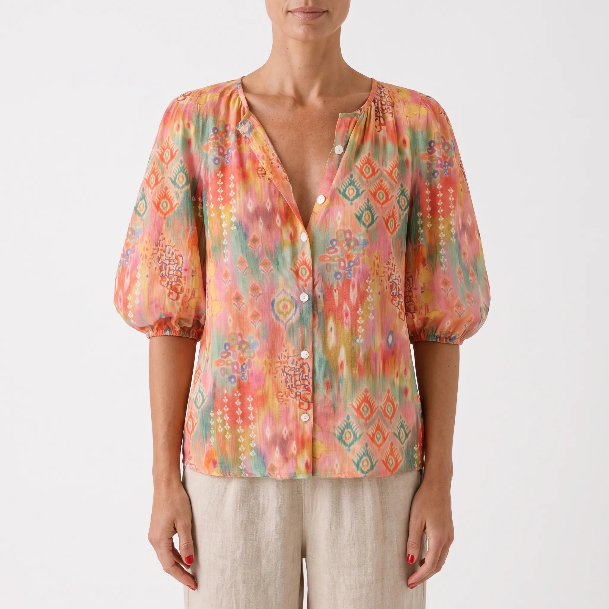 Wzorzysta Bluzka Damska W Stylu Boho - Codzienne Spacery 