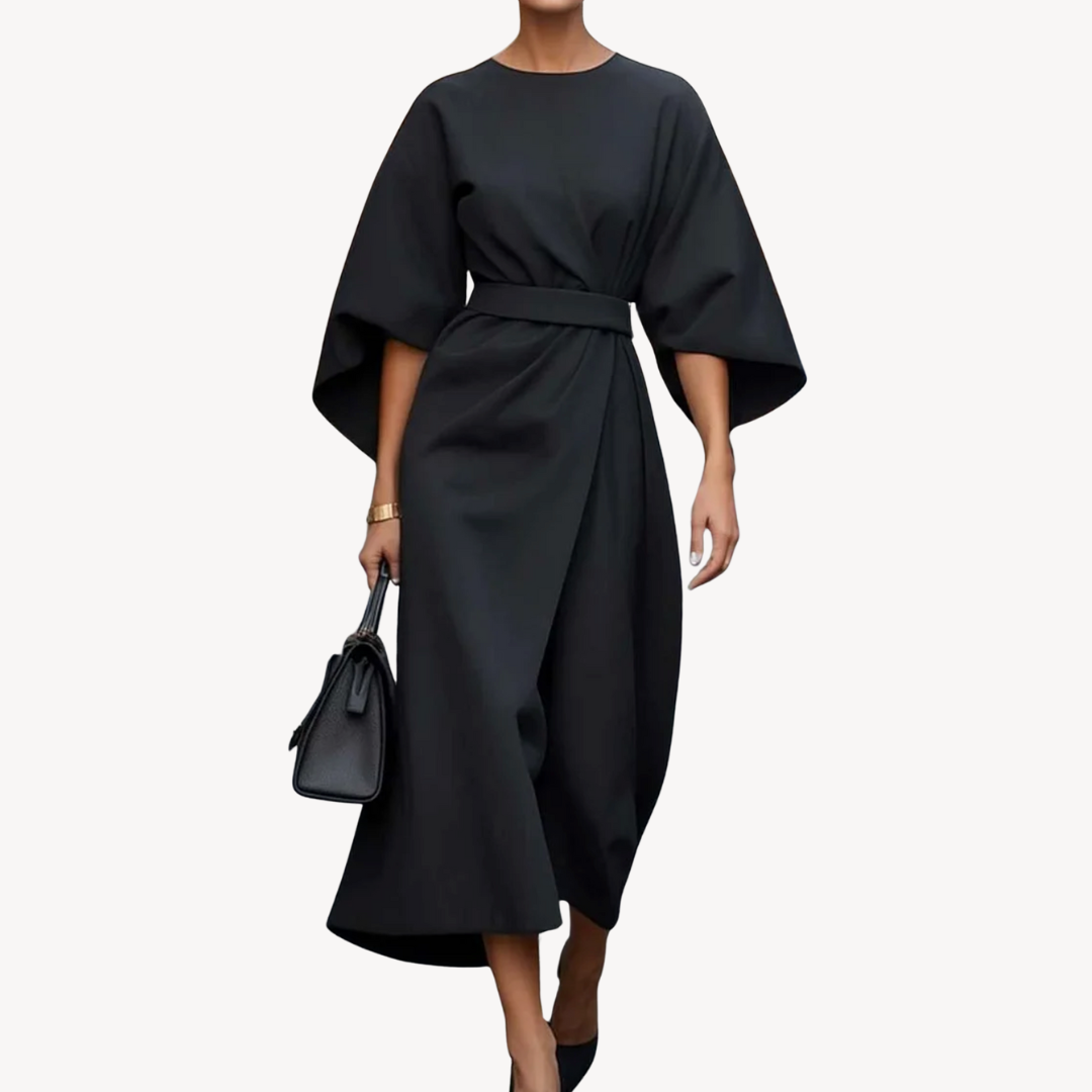 Aurelia | Sukienka Damska Midi z Szerokimi Rękawami – Elegancki Styl na Wydarzenia