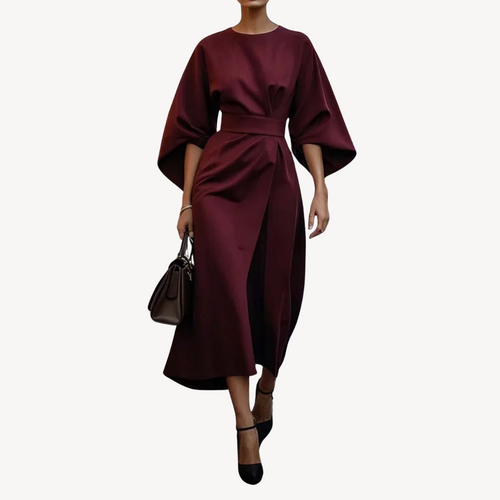 Aurelia | Sukienka Damska Midi z Szerokimi Rękawami – Elegancki Styl na Wydarzenia