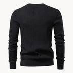 Kuba – Męski Casualowy Sweter z Okrągłym Dekoltem i Zapięciem na Guziki do Codziennego Użytku