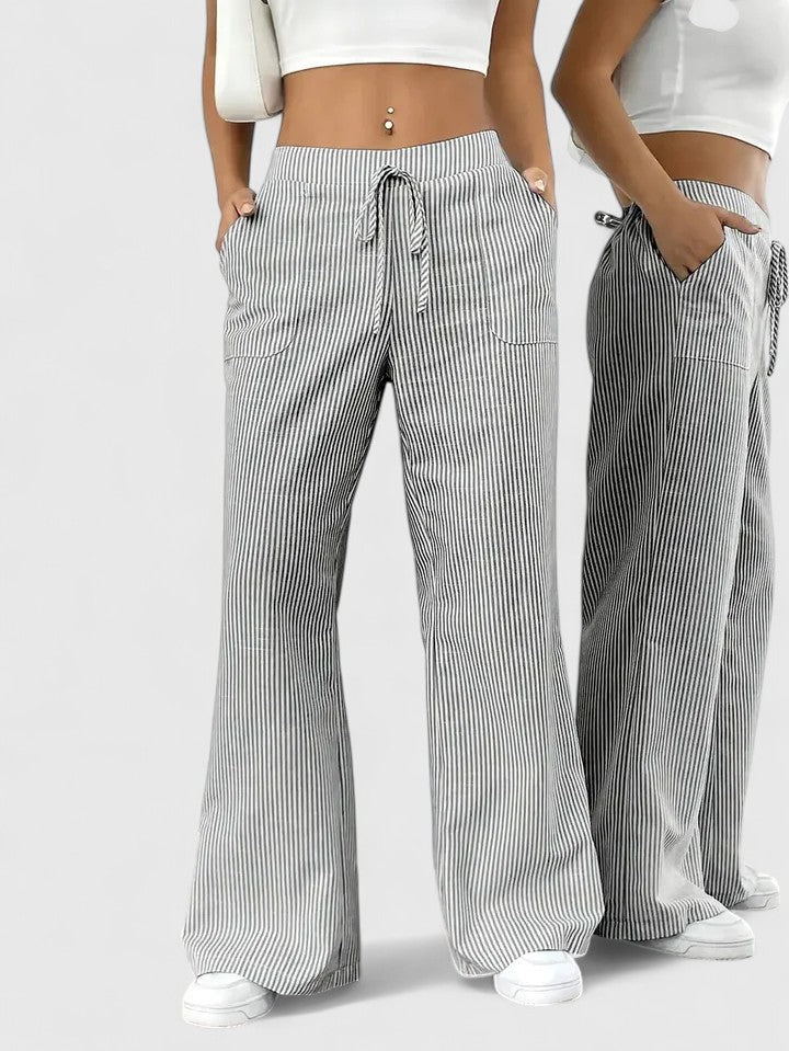 Valentina – Pantaloni casual de damă, cu talie elastică și croială cu picioare largi, confortabili